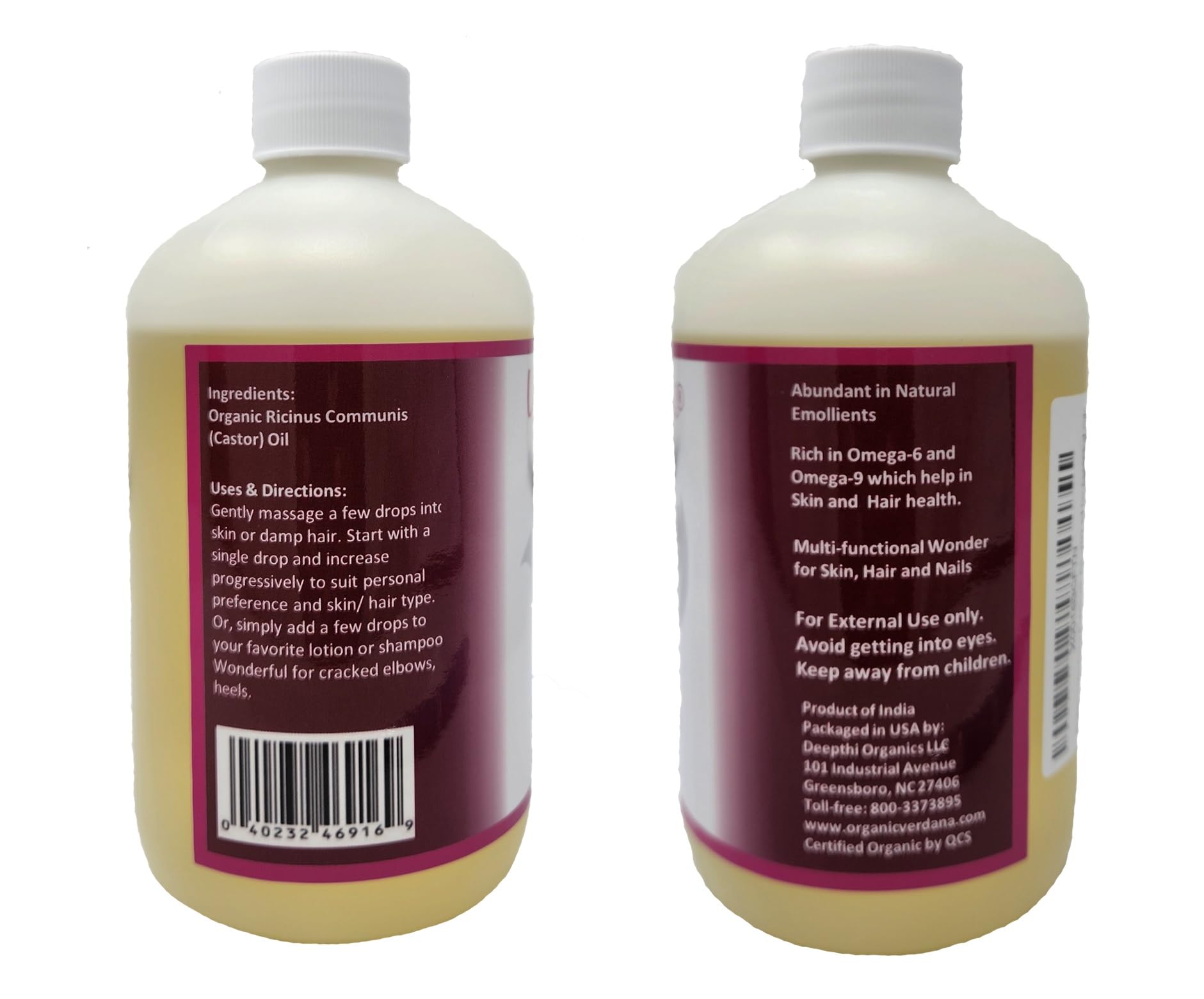 Verdana Organic Castor Oil – USDA Certified Organic – Cold Pressed, Unrefined, 100% Pure and Hexane VerdanaBuy Supplements Australia