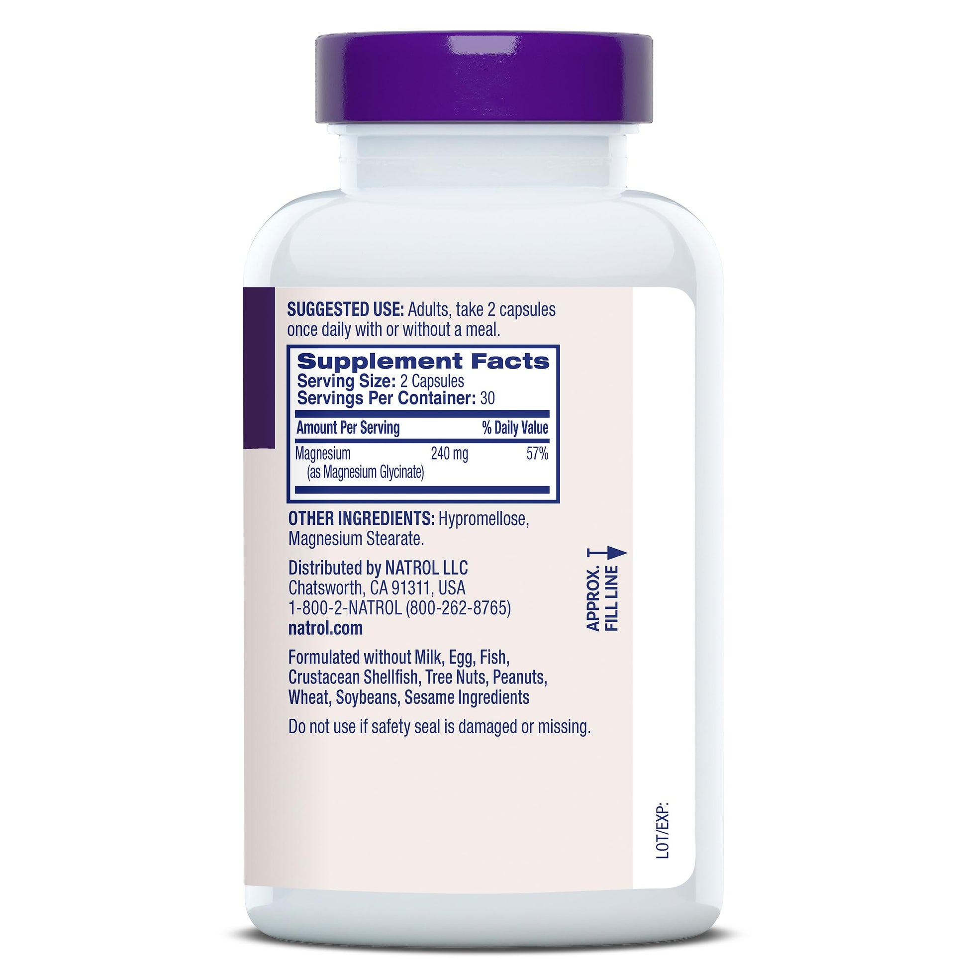 Natrol Magnesium Glycinate Supplements 240 mg - High Absorption - Calm Magnesium Glycinate for Sleep - 60 Capsules, 30 Day Supply NatrolBuy Supplements Australia