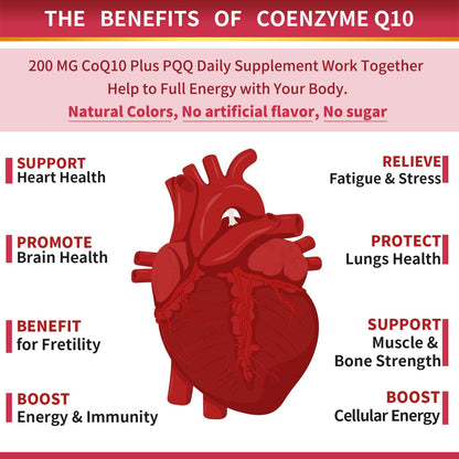 CoQ10-200mg-Softgels with PQQ, BioPerine & Omega-3, 120 Servings Coenzyme Q10 ZEBORABuy Supplements Australia