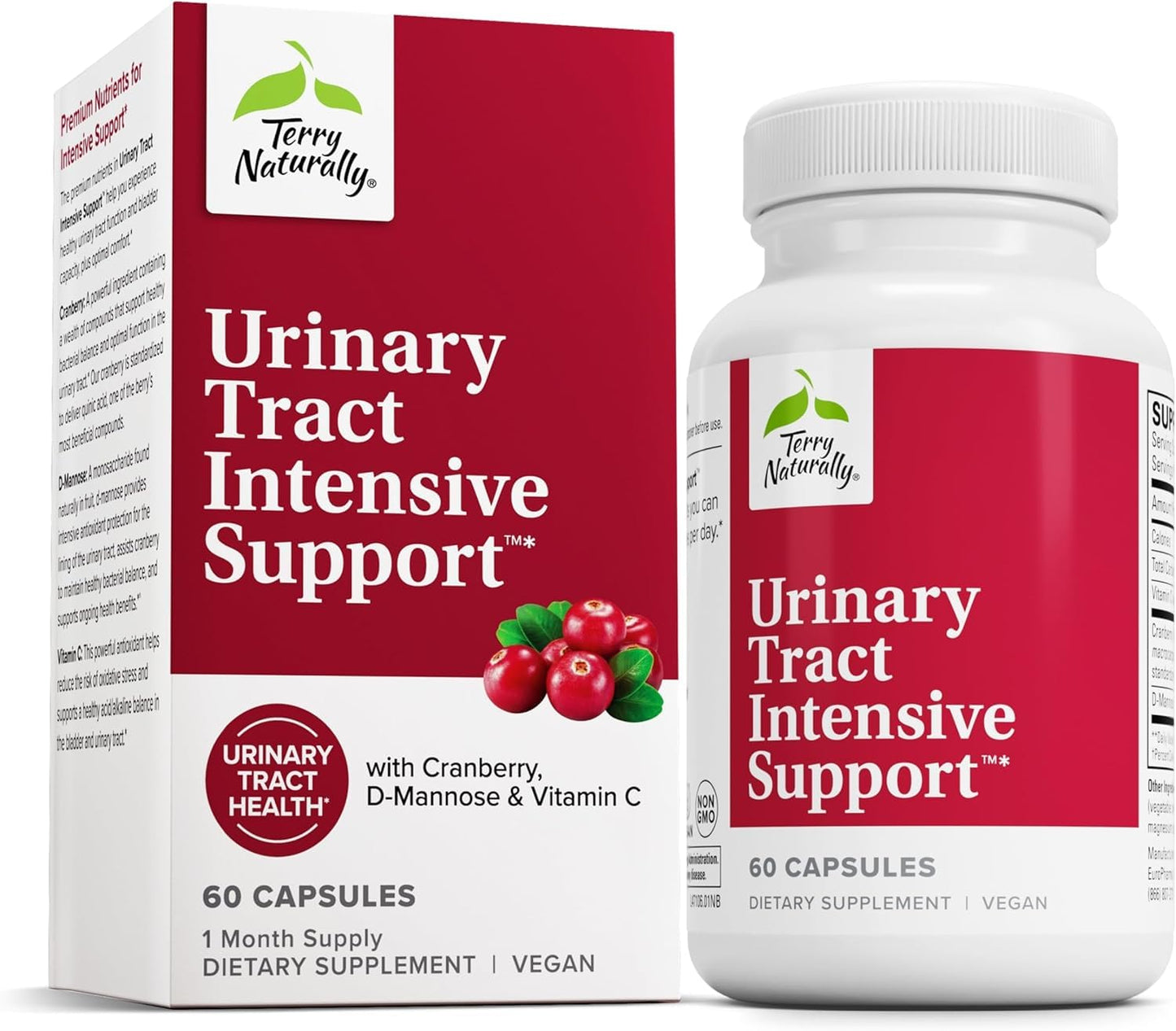 Terry Naturally Urinary Tract Intensive Support - Supplement with Cranberry for Bladder Health Support - Kidney Health Supplement with D-Mannose & Vitamin C - 60 Capsules (30 Servings) Terry NaturallyBuy Supplements Australia