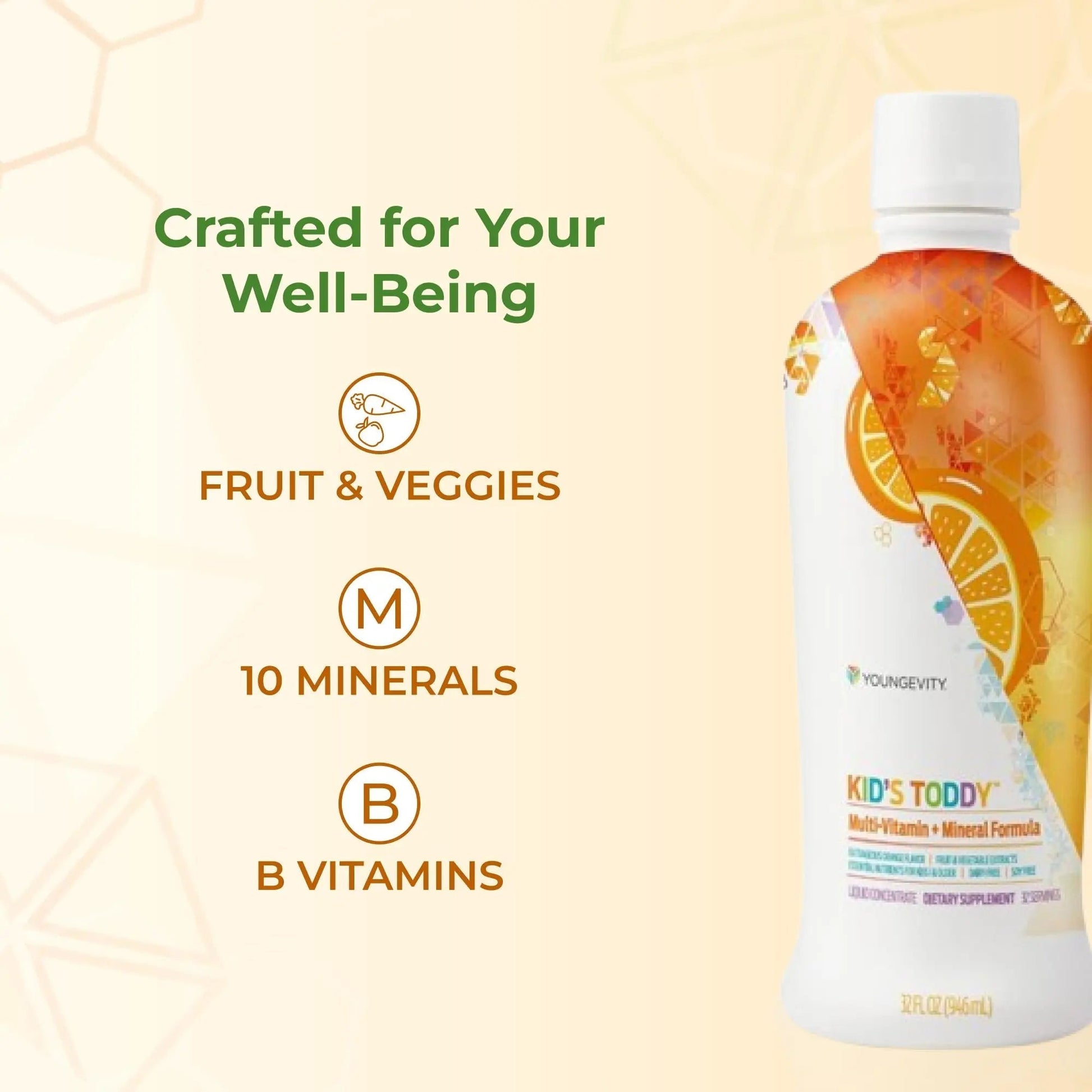 Youngevity Kid's Toddy™ - Mega Multivitamin for Kids & Children Age 2+ - 14 Vitamins, 10 Minerals, Phytonutrient Blend Youngevity