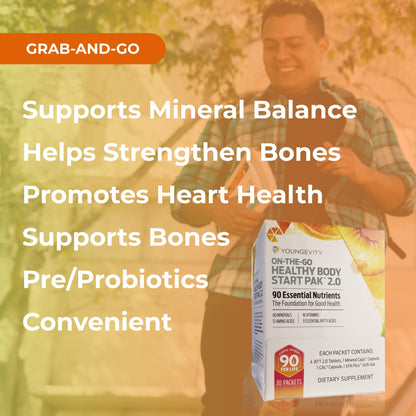 Youngevity On-The-Go Healthy Body Start Pak 2.0 - Includes Multi-Vitamins, Minerals, EFAs, & Amino Acids | 90 Essential Nutrients | 30-Day Supply YoungevityBuy Supplements Australia