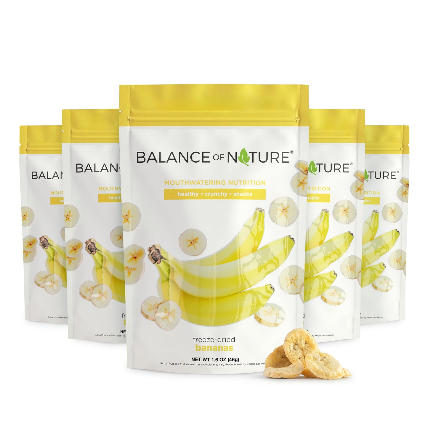 Balance of Nature Freeze-Dried Bananas (5 Pack) – 100% Real Fruit, Crunchy Banana Slices, Healthy Snack, Mouthwatering Nutrition, Gluten-Free, Vegan, No Sugar Added, Five 1.6 oz Bags Balance of NatureBuy Supplements Australia