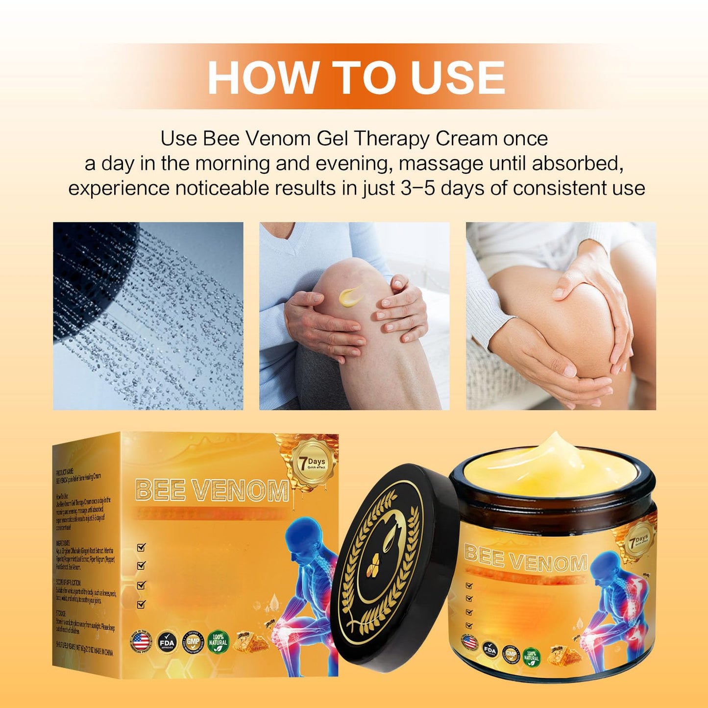 2 Pcs Bee Venom Joint Treatment Cream, Throughout Release Joint Activities Muscle and Massage Relief Gel. YaperBuy Supplements Australia