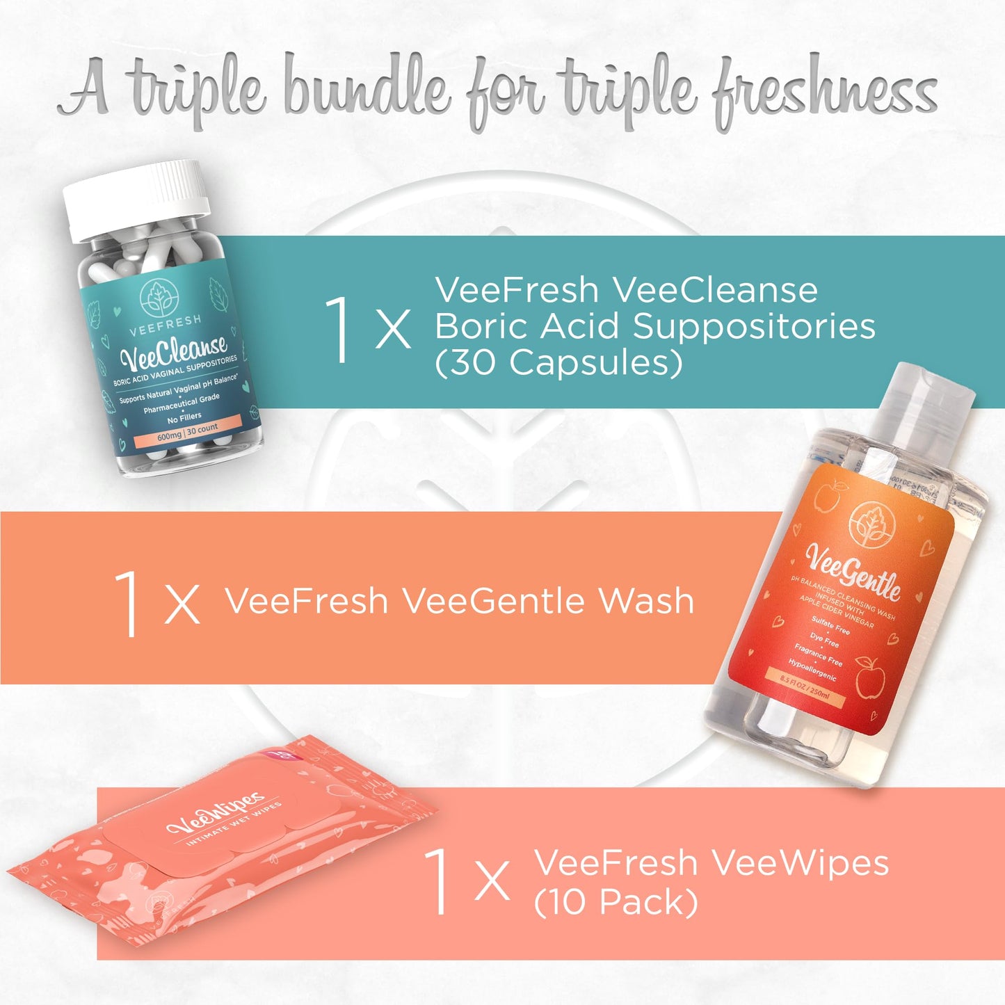 VeeFresh VeePower Bundle - A Convenient Feminine Care Bundle for Any-Time Freshness & Odor Control VeeFreshBuy Supplements Australia