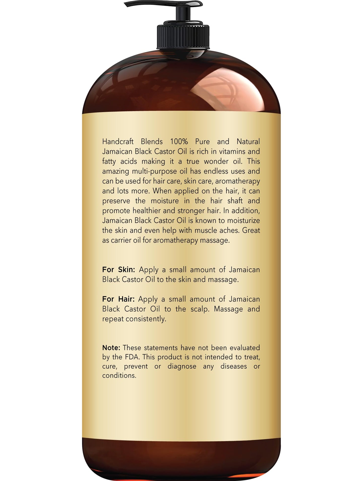 Handcraft Blends Jamaican Black Castor Oil for Hair Growth, Eyelashes and Eyebrows Handcraft BlendsBuy Supplements Australia