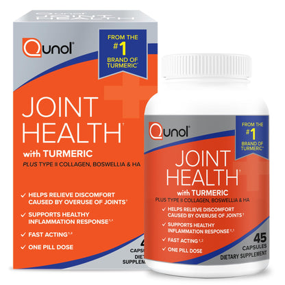 Qunol 5-in-1 Joint Support Supplement, Fast Acting, One Pill Dose, Support Healthy Inflammation Response & Discomfort Caused by Overuse of Joints, Alternative to Glucosamine Chondroitin MSM, 45 Count QunolBuy Supplements Australia