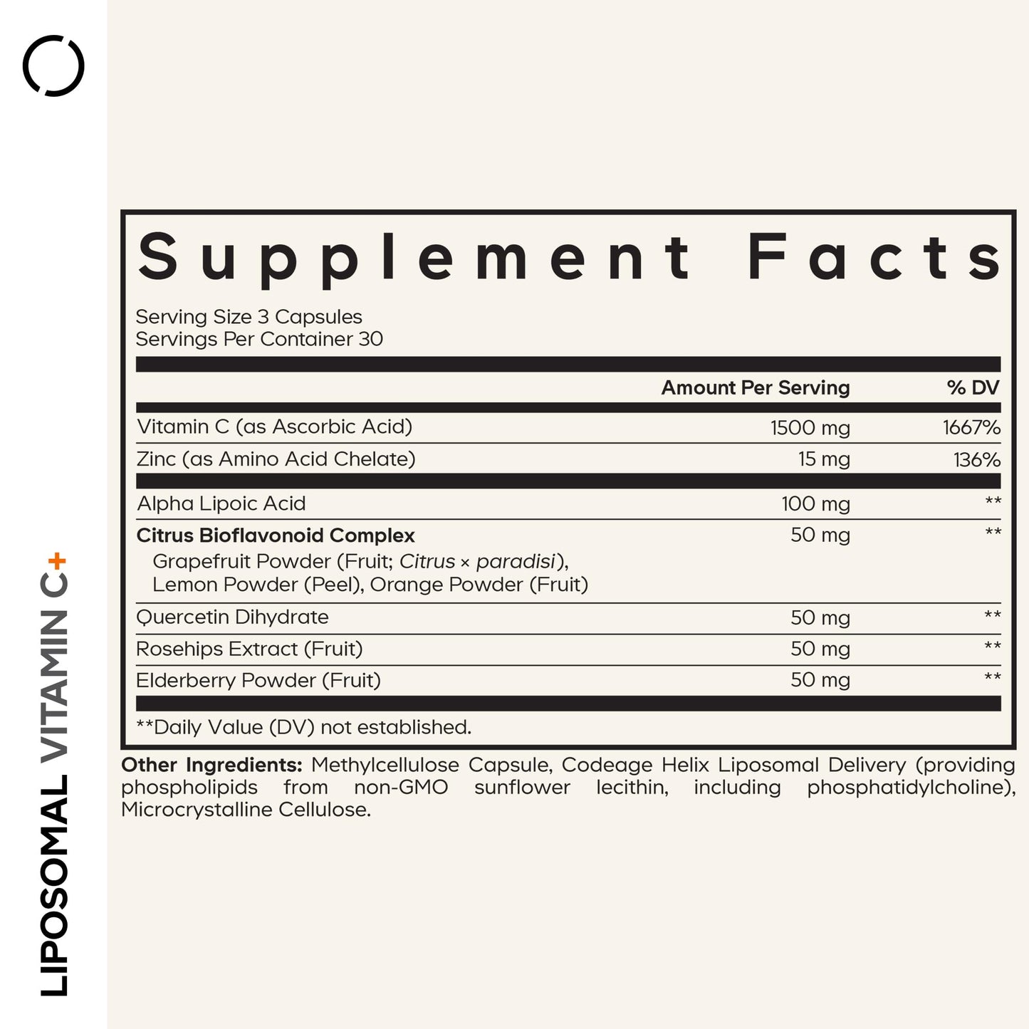 Codeage Liposomal Vitamin C Vitamins with Zinc, Elderberry, Citrus Bioflavonoids Ascorbic Acid, Quercetin & Rose Hips Fruit, Vitamina C Liposomal Supplement Pills - Non-GMO, Vegan - 90 Capsules CodeageBuy Supplements Australia
