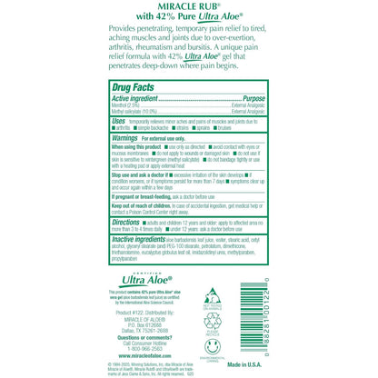 Miracle of Aloe Miracle Rub Pain Relieving Cream 32 oz, Fast & Effective Relief for Arthritis, Muscle, and Joint Pain - Maximum Strength UltraAloe Formula, Topical Analgesic Miracle of AloeBuy Supplements Australia