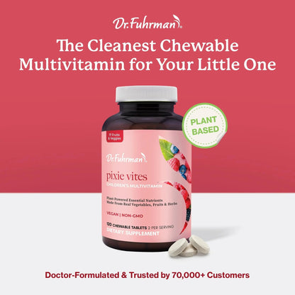 Dr. Fuhrman Pixie Vites Chewable Children's multivitamin | Whole Food Kids Multi with Vitamin D3, K2 & Zinc | Dr. FuhrmanBuy Supplements Australia