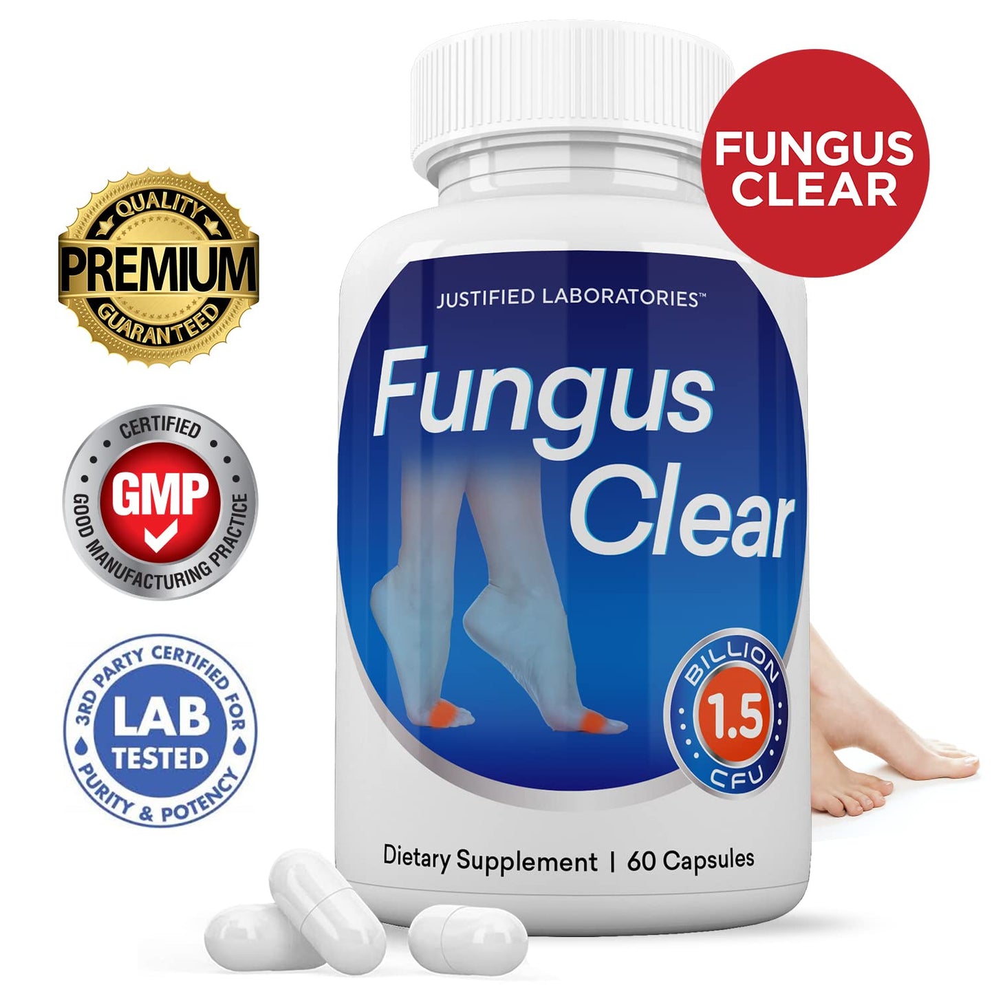Justified Laboratories (2 Pack) Fungus Clear 1.5 Billion CFU Probiotic Pills 120 Capsules Justified LaboratoriesBuy Supplements Australia