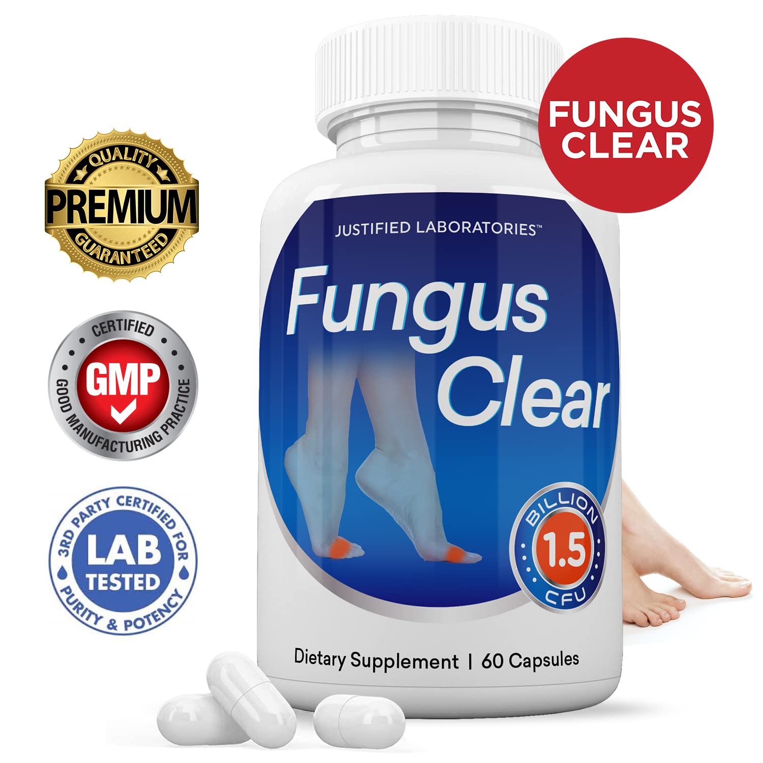 Justified Laboratories (2 Pack) Fungus Clear 1.5 Billion CFU Probiotic Pills 120 Capsules Justified LaboratoriesBuy Supplements Australia