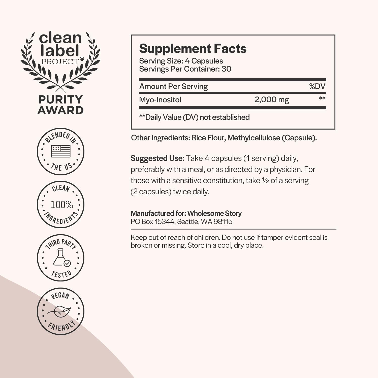 Pure Inositol Supplement | Myo-Inositol Supplement | Inositol Powder Capsules Wholesome StoryBuy Supplements Australia