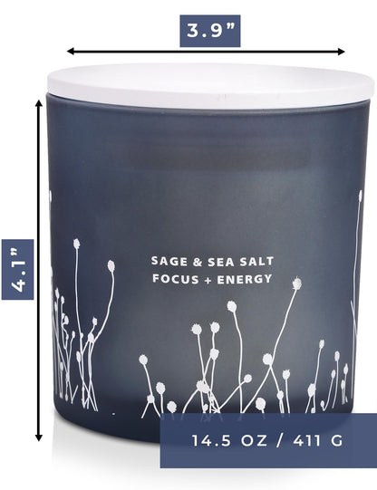 White Sage Sea Salt 3 Wick Candle 14.5 oz | Sage Candles for Cleansing House | Large Soy Candles GIFTAWAYBuy Supplements Australia