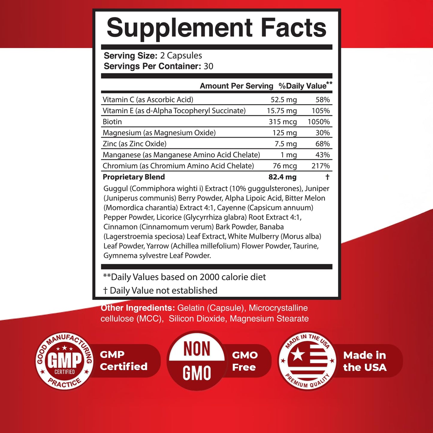 Revital Gluco – Daily Supplement with Vitamin C, Vitamin E, Magnesium, Biotin, Zinc & 10+ Botanical Ingredients – Made in USA, Non-GMO, Stimulant-Free Formula – 60 Caps (30 Servings), 1 Month Supply Nature’s NutriWaveBuy Supplements Australia
