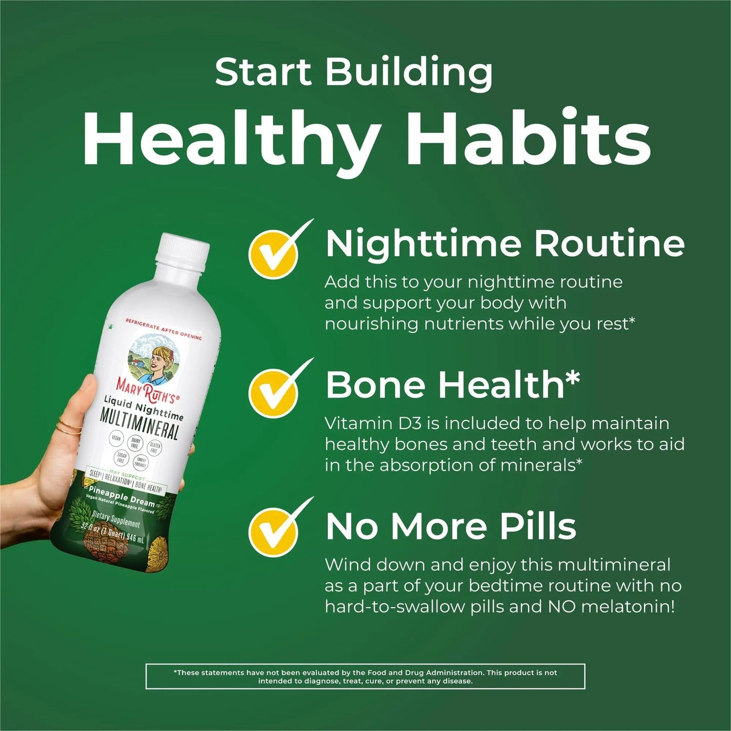 MaryRuth's Multivitamin Gummies for Women (Strawberry) & Liquid Nighttime Multimineral (Pineapple) | Clean Label Project Verified MARYRUTH'S