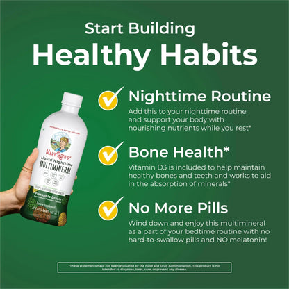 MaryRuth's Multivitamin Gummies for Women (Strawberry) & Liquid Nighttime Multimineral (Pineapple) | Clean Label Project Verified MARYRUTH'S