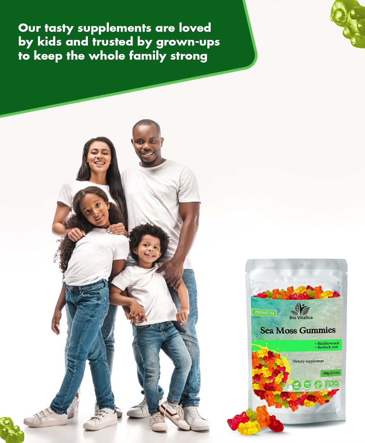 BIO VITALICA Sea Moss Gummies – with Bladderwrack & Burdock Root – Wildcrafted Gel + Powder – Vegan, Keto, Non-GMO, Gluten-Free – Fruity Mineral-Rich Gummies – 50 Count (3 Pack) BIO VITALICABuy Supplements Australia