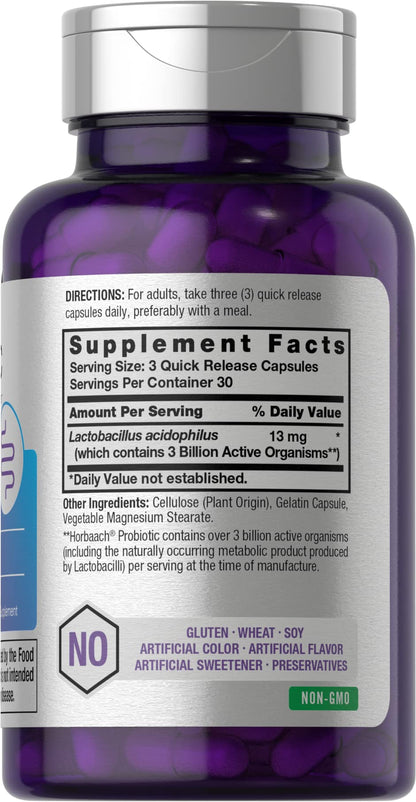 Probiotic for Women & Men's Digestive Health | 3 Billion CFU | 90 Capsules | Non-GMO HorbäachBuy Supplements Australia