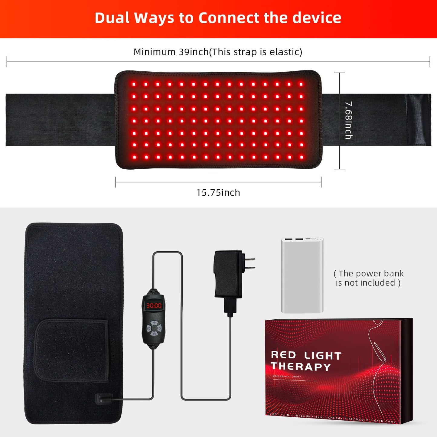 Red Light Therapy Infrared Light Therapy Heating Wrap Belt for Body Back Knee Shoulder Waist Muscle Pain AKYSUNBuy Supplements Australia
