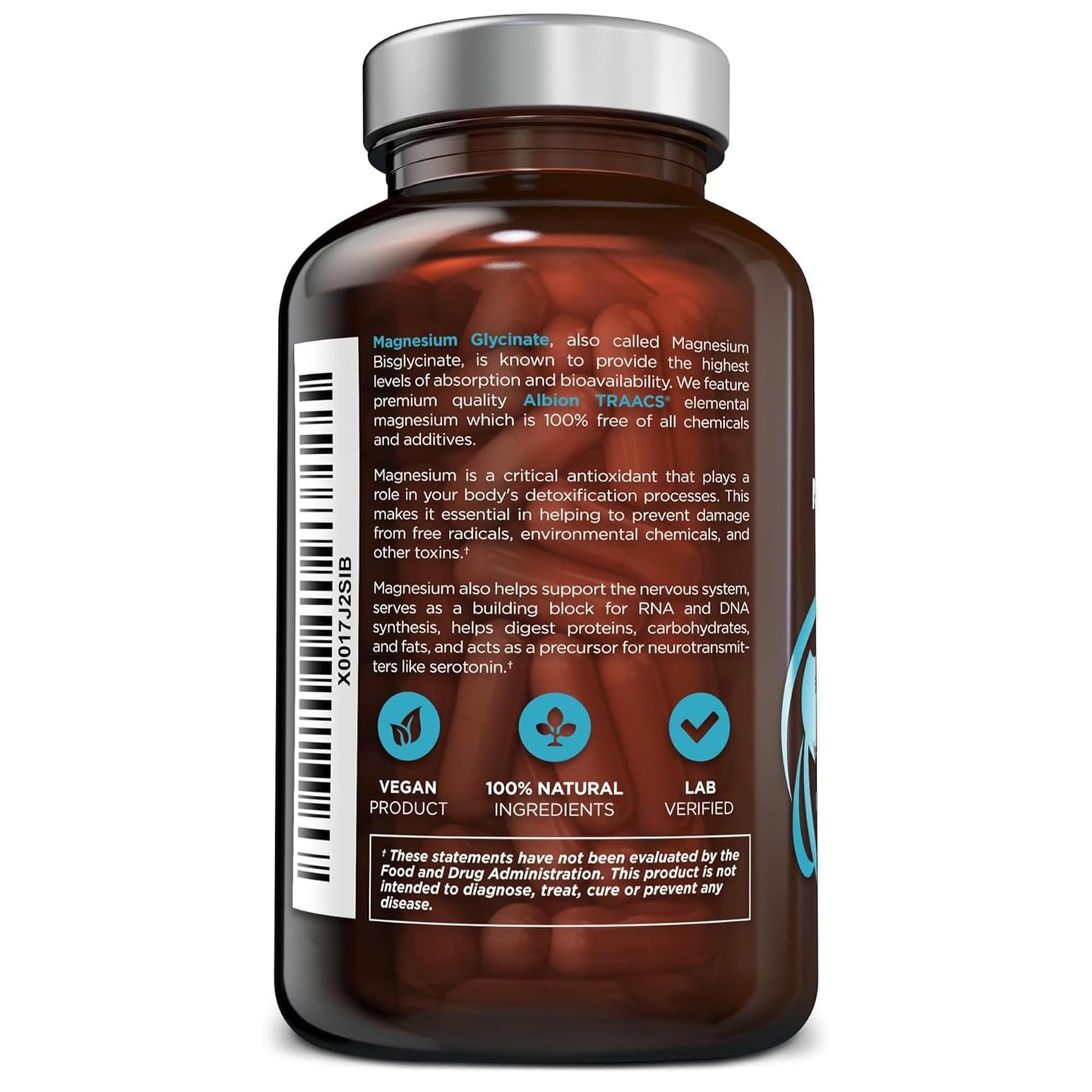 OmniBiotics Magnesium Glycinate Supplement – with 100% Pure Albion TRAACS Bisglycinate Chelate for Sleep, Muscle