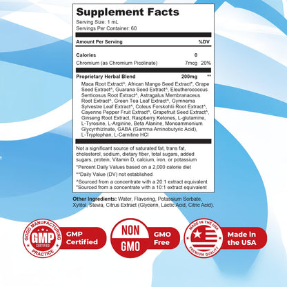 GLP Drops – 100% Natural Herbal Supplement with Maca, Grape Seed, Green Tea & More – Made in USA, Non-GMO, Easy-to-Take Liquid Formula – 60mL (2oz), 30 Servings, 1 Month Supply OrbyBuy Supplements Australia