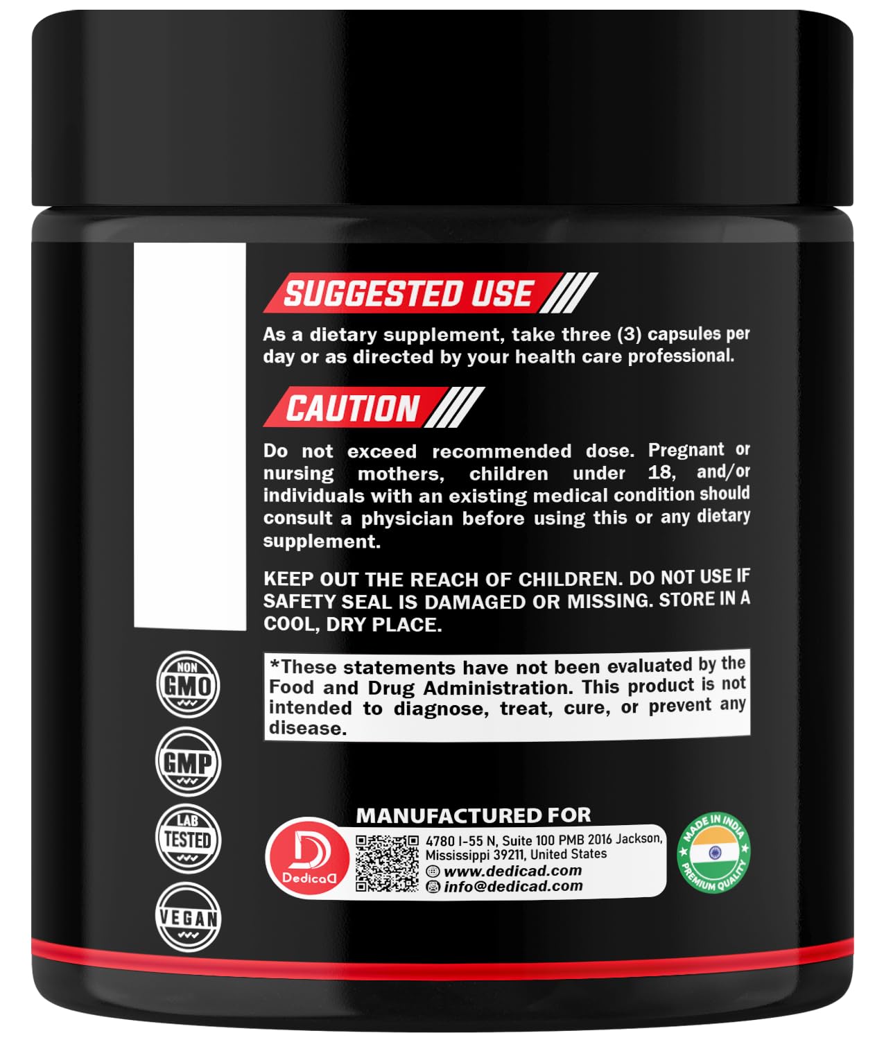 DEDICAD 1500mg Wormwood Capsules with Black Walnut & Cloves - Artemisia Annua Supplement for Immunity - 60 Vegan Capsules DEDICADBuy Supplements Australia