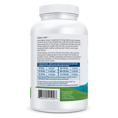 Nordic Naturals Omega-3 Pet, Unflavored - 180 Soft Gels - 320 mg Omega-3 Per Soft Gel - Fish Oil for Dogs with EPA & DHA - Promotes Heart, Skin, Coat, & Immune Health Nordic NaturalsBuy Supplements Australia