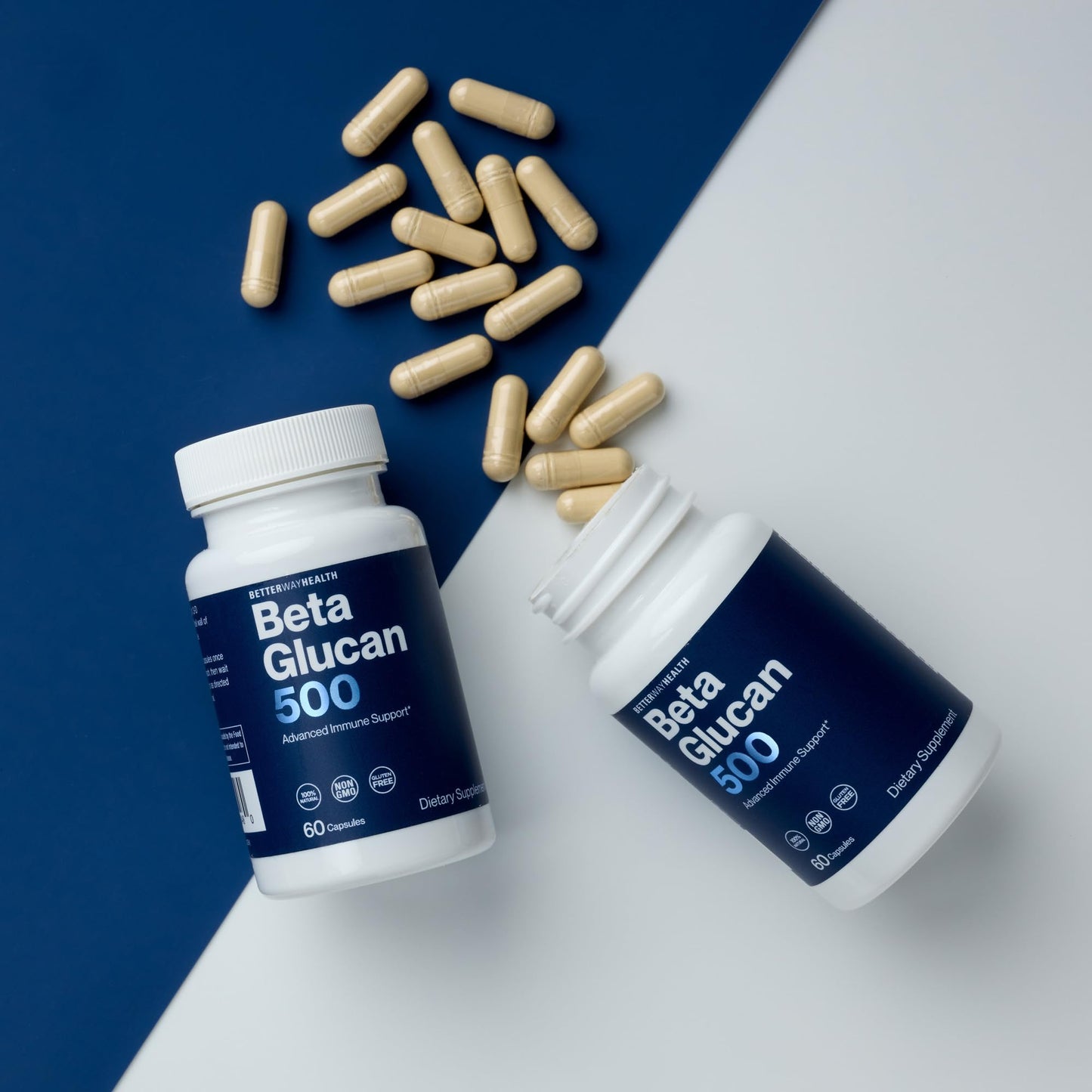Better Way Health™ - Advanced Immune Readiness - Highly Purified 1,3/1,6 Beta Glucan 500 - Clinically Tested Immune Defense - 500mg/60 Capsules (Pack of 1) Better Way HealthBuy Supplements Australia