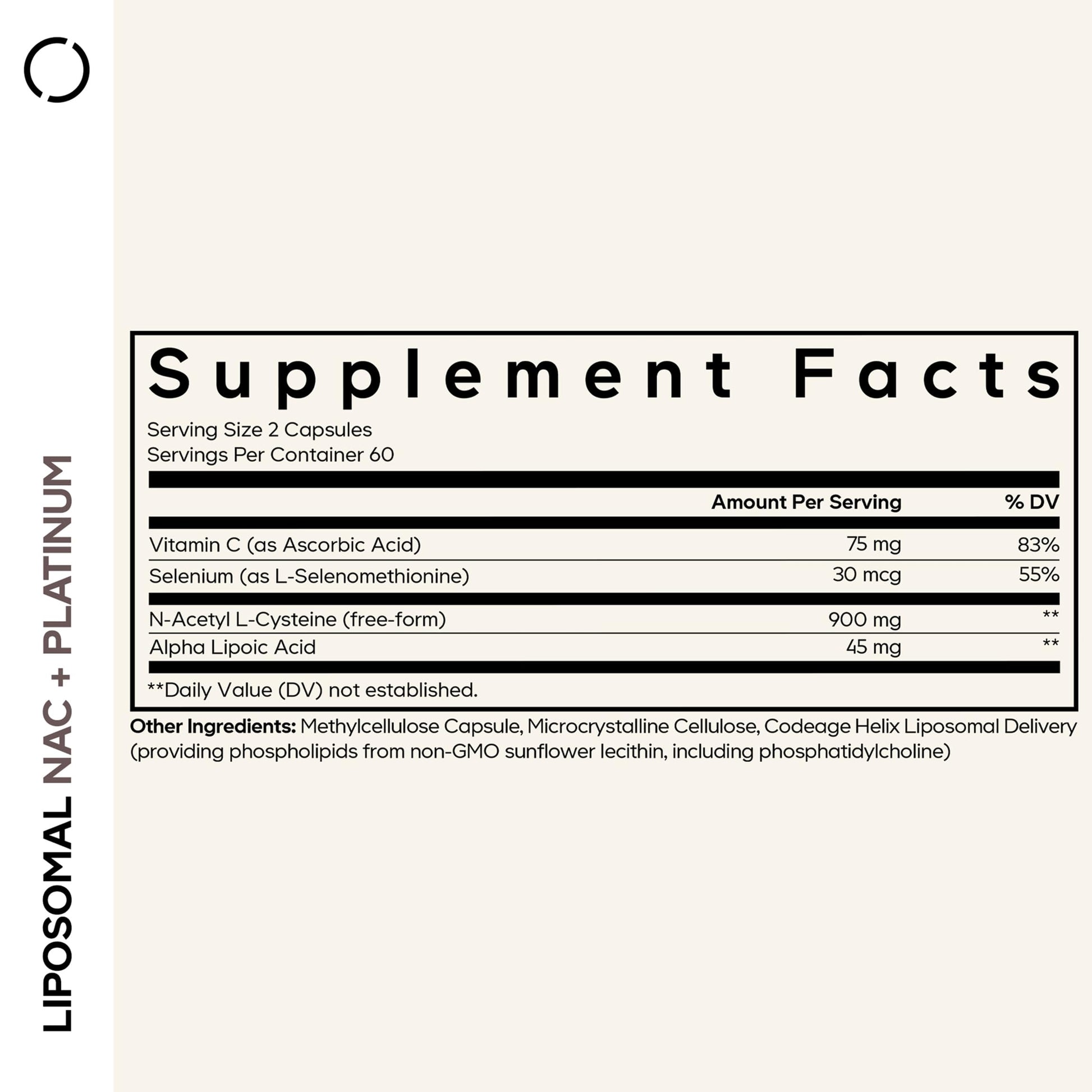 Codeage Liposomal NAC+ Platinum - N-Acetyl L-Cysteine, Vitamin C, Alpha Lipoic Acid, Selenium - 2-Month Supply - Helix Liposomal Delivery - Phospholipid - Non-GMO NAC Dietary Supplement - 120 Capsules CodeageBuy Supplements Australia