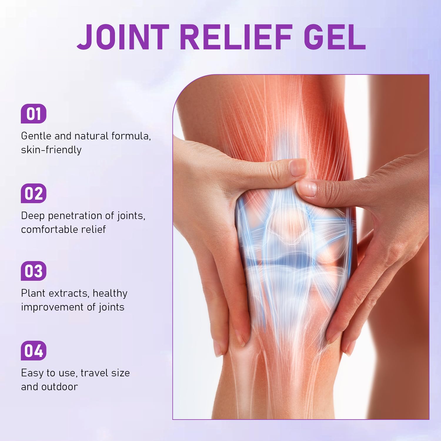 Soothing Relief Massage Gel, Joint Gel Purple Gel Cooling Activities Throughout The Body, Soothing Knees, Lumbar, Neck, Back, Shoulders, Hands, and Feet iaredonBuy Supplements Australia