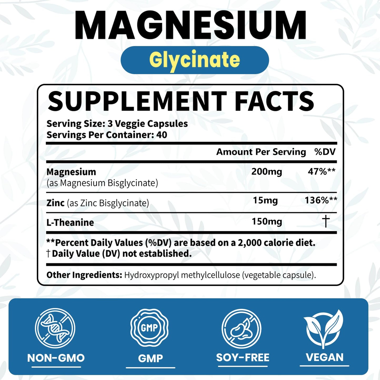AROFUM Magnesium Glycine 200 mg, with L-theanine and Zinc Glycine – Magnesium Supplement to Help Soothe Emotions, Balance Stress, and Promote restful Sleep – Non-GMO Vegan Capsules, 120 Capsules ArofumBuy Supplements Australia
