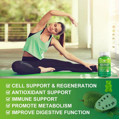 WOGORGT Soursop Graviola Gummies - Soursop Multivitamin Gummies with 200mg Sea Moss Extract for Antioxidant WOGORGT