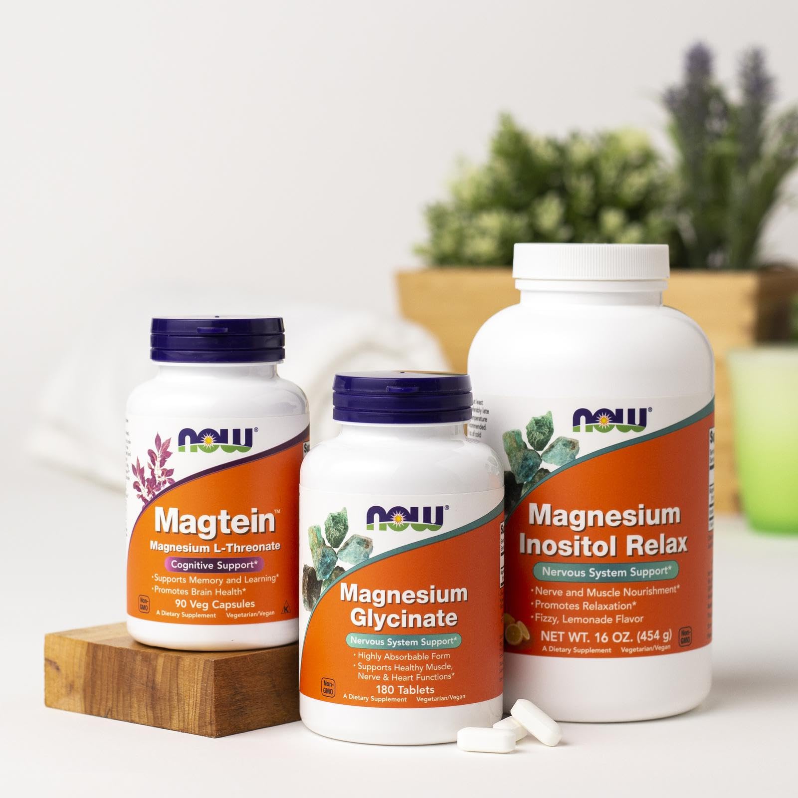 NOW Foods Supplements, Magnesium Glycinate 100 mg, Highly Absorbable Form, 180 Tablets NOW FoodsBuy Supplements Australia