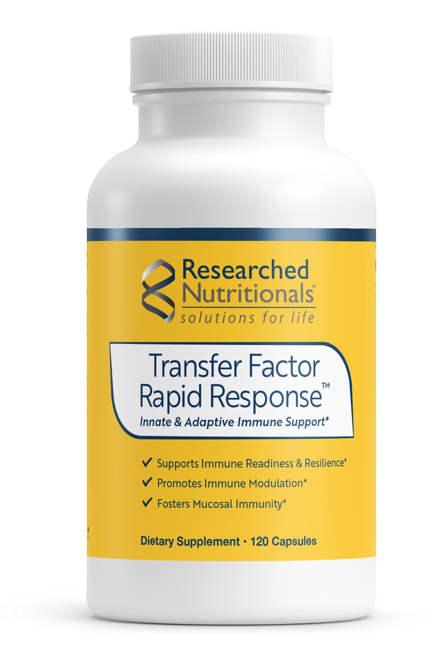 Researched Nutritionals Transfer Factor Rapid Response Immune Support Supplement - Colostrum Blend with Beta Glucan, IP-6 & Lactoferrin, Fast-Acting Innate & Adaptive Immune Modulation (120 Capsules) Researched NutritionalsBuy Supplements Australia