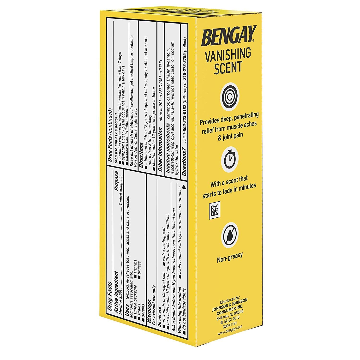 Bengay Menthol 2.5% Topical Analgesic Gel Vanishing Scent 2oz BengayBuy Supplements Australia