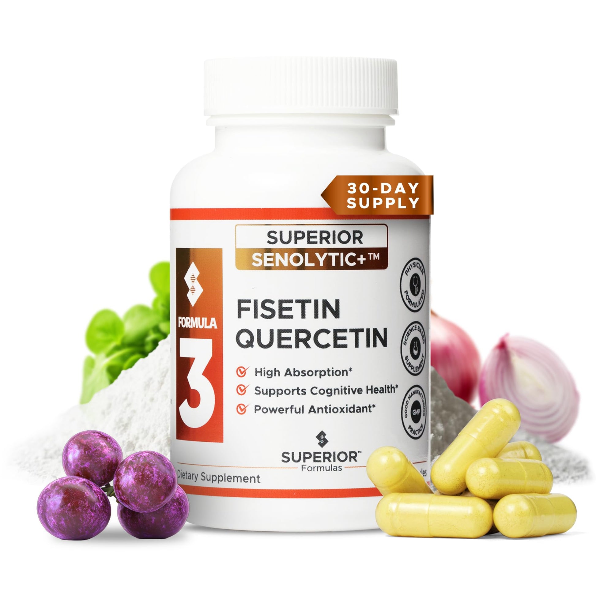 Superior Formulas | Superior SENOLYTIC+ | Fisetin-Quercetin Complex | Physician-Formulated and Science-Based Supplement for Adults 18+ | Promotes Cellular Repair | Boosts Longevity & Healthspan Superior Formulas LLCBuy Supplements Australia