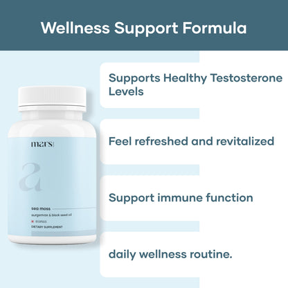 mars by GHC Mars Surge Natural Sea Moss Caps (60N) | Packed with 84 Minerals | Powered with Black Seed Oil | | Overall Well Being - Pack of 1 mars by GHCBuy Supplements Australia