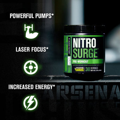 Jacked Factory Nitrosurge Pre-Workout in Cherry Limeade & Watermelon Nitrosurge Shred Thermogenic Pre-Workout for Men & Women
