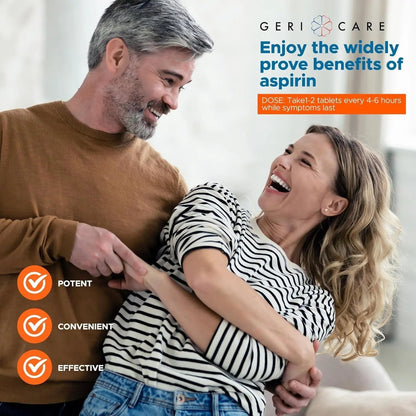 Enteric Coated Aspirin Tablets 325mg (100 Count) by GeriCare- NSAID Pain Reliever & Fever Reducer Coated Aspirin for Adults- Regular Strength Aspirin for Headache Arthritis Menstrual & Muscle Pain GeriCareBuy Supplements Australia