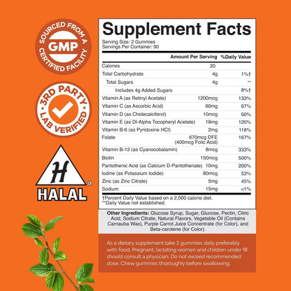 Potent Daily Multivitamin Gummies for Adults - Wellness Blend of Vitamin D A C E B12 Zinc and Biotin - Adult Vitamin Gummy for Energy and Immune Health Natures CraftBuy Supplements Australia