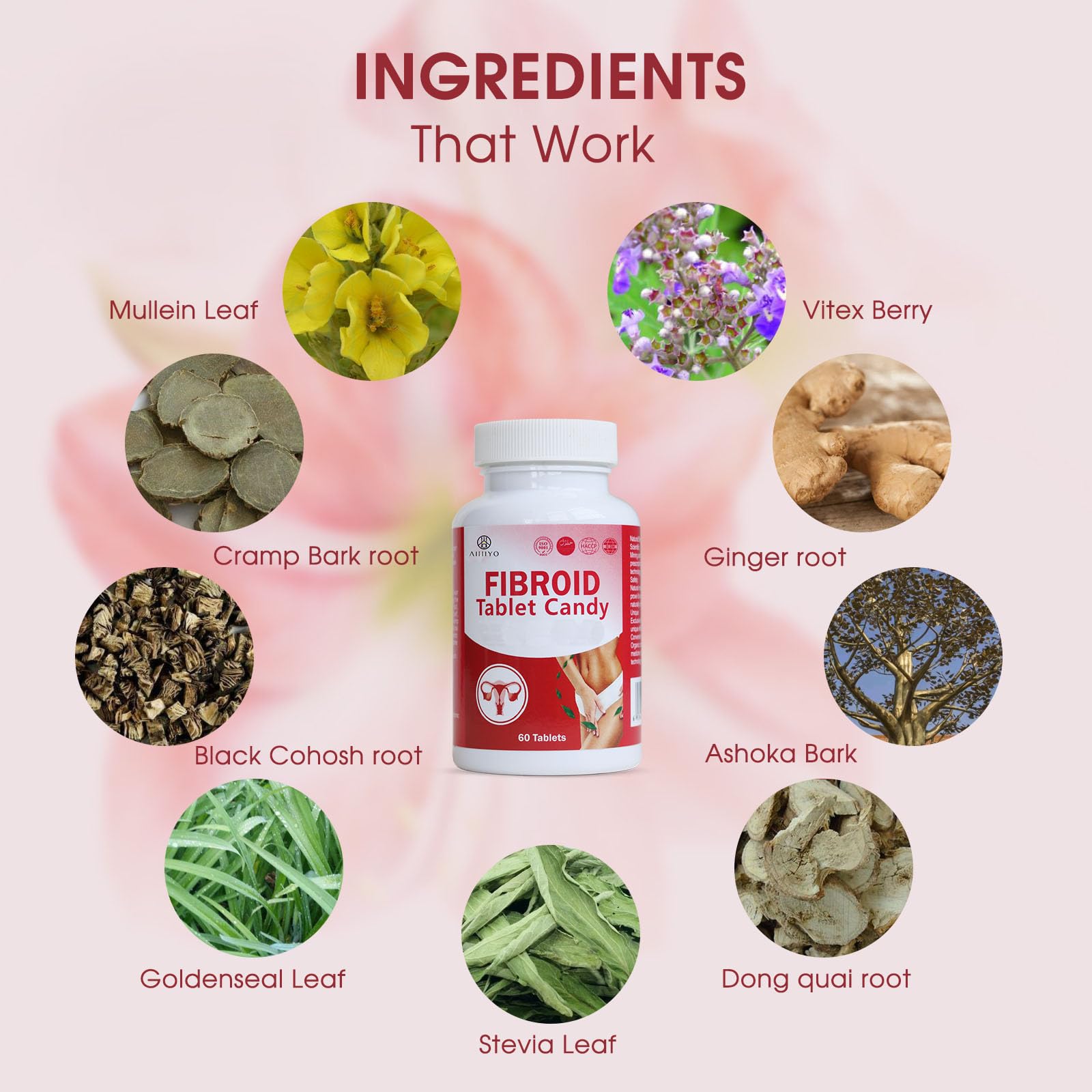 AIHIYO Herbal Tablets for Women's Wellness, 1000mg Pill Supplement, Supports Menstrual Comfort & Hormonal Balance, 60 Tablets AIHIYOBuy Supplements Australia
