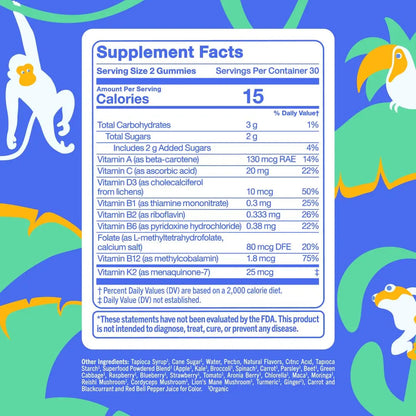 First Day Kids Multivitamin Gummies Age 4+, Strawberry & Orange - Kids Vitamins Multivitamin Gummy A C D3 K2 B1 B2 B6 B12 Folate, Immunity & Brain Function FIRST DAYBuy Supplements Australia