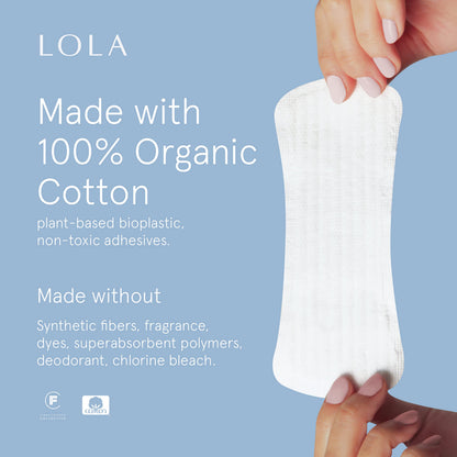 LOLA Ultra Thin Liners, 108 Count - Cotton Panty Liners for Women, Hypoallergenic Pads for Women LOLABuy Supplements Australia