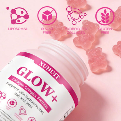 PBZPBZ Glow Collagen Gummies with Hyaluronic Acid & Resveratrol | Gentle Support for Skin, Hair & Nail Care | Non-GMO | 90 Count (1) PBZPBZBuy Supplements Australia