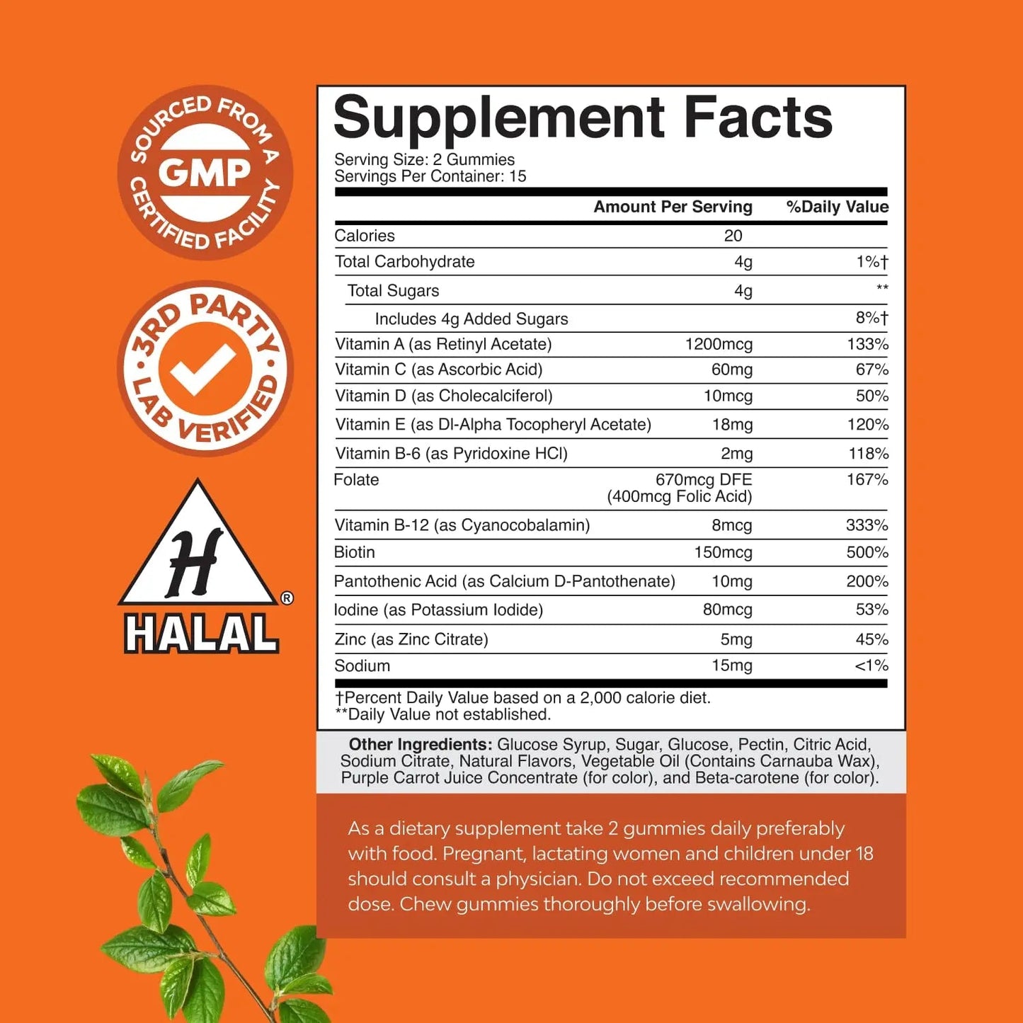 Bundle of Multivitamin Gummies for Adults - Vitamin Gummy for Energy and Immunity - Halal and Chewable Vitamin C Gummies for Adults Natures CraftBuy Supplements Australia