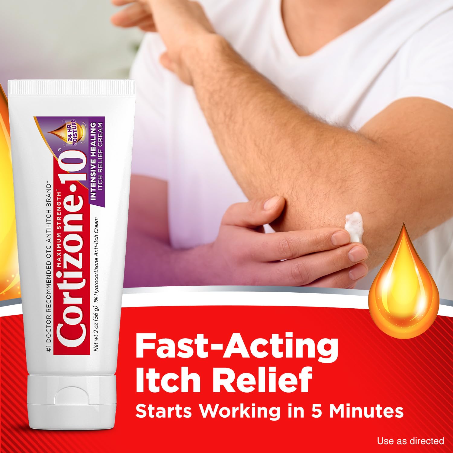 Cortizone-10 Maximum Strength Intensive Healing Itch Relief Cream, 1% Hydrocortisone, Fast-Acting, Anti-Itch Cream for Bug Bites, Rash, Eczema, Psoriasis, Poison Ivy, Oak, Sumac & More, 2 oz Cortizone 10Buy Supplements Australia