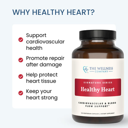 The Wellness Company Healthy Heart - Cardiovascular Strength, Blood Flow, Nitric Oxide Production & Healthy Cholesterol Levels | 120ct (2 Month Supply) The Wellness CompanyBuy Supplements Australia