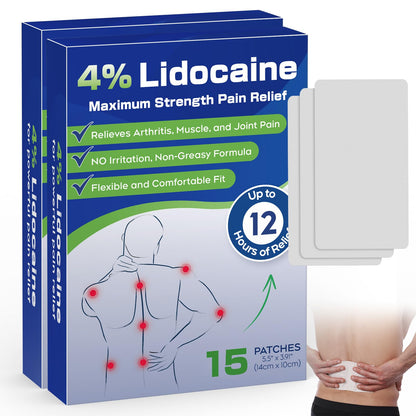 Uposiut 4% Lidocaine Pain Relief Patches 30 Count – Maximum Strength, 12 Hour Long Lasting, Flexible & Low Odor, for Back, Neck, Knee & Shoulder - 002AB UposiutBuy Supplements Australia