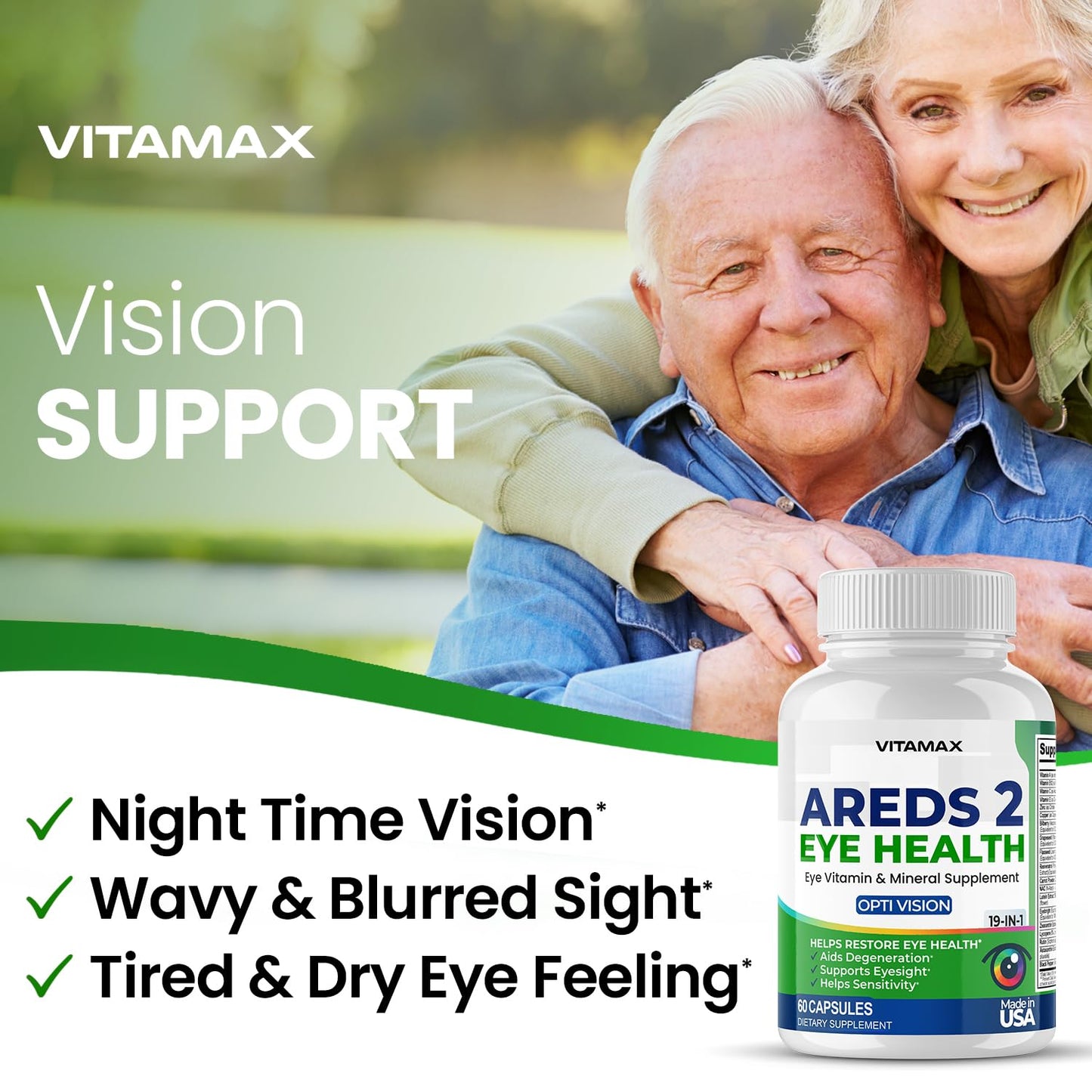 AREDS 2 Eye Vitamins - Lutein, Zeaxanthin, Bilberry, Astaxanthin Mineral Vision Supplement - Supports Eye Strain, Dry Eyes, Pressure, and Vision Health - Made in USA - 120ct VitamaxBuy Supplements Australia